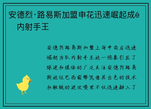 安德烈·路易斯加盟申花迅速崛起成队内射手王